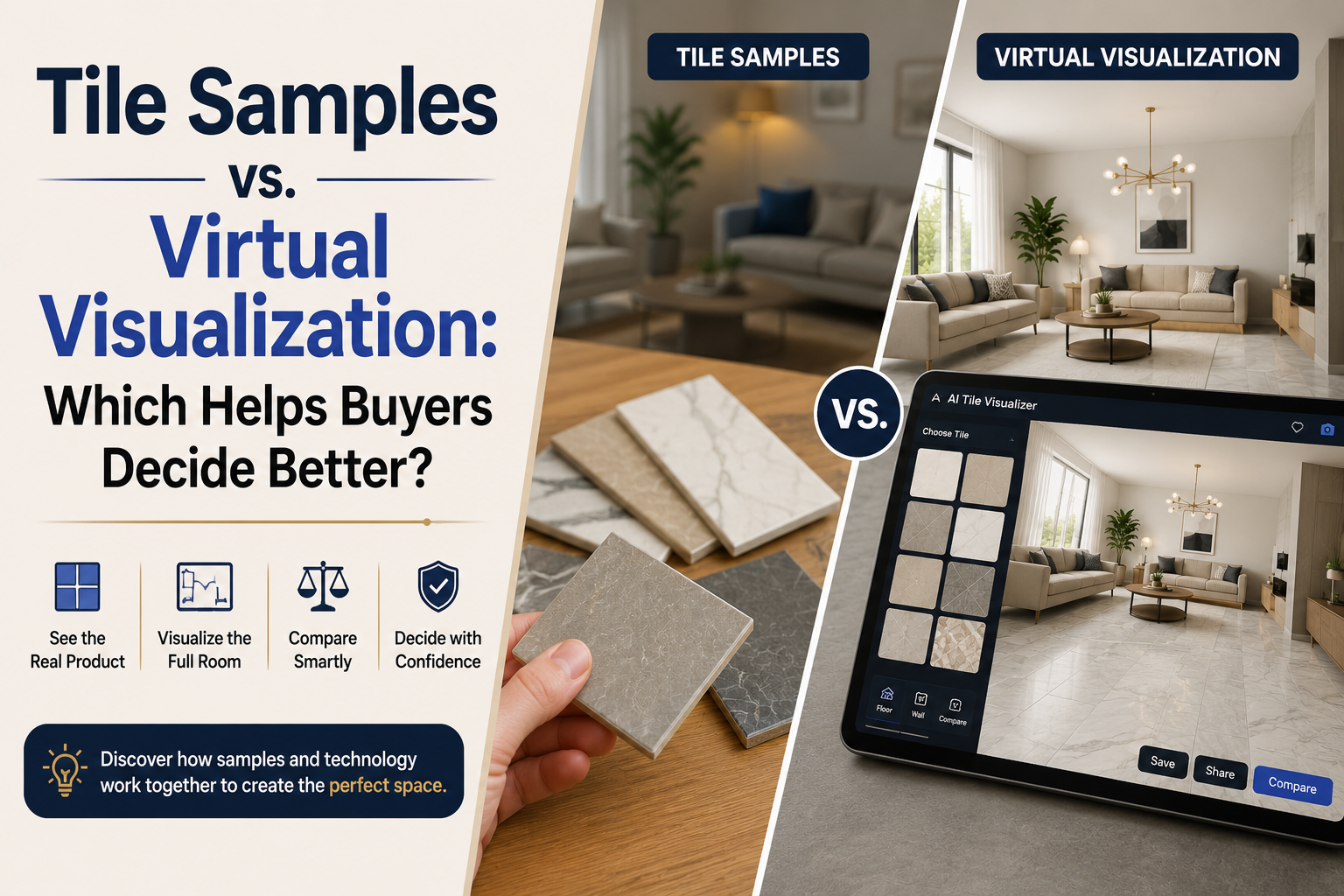 Tile Samples vs Virtual Visualization: Which Helps Buyers Decide Better?