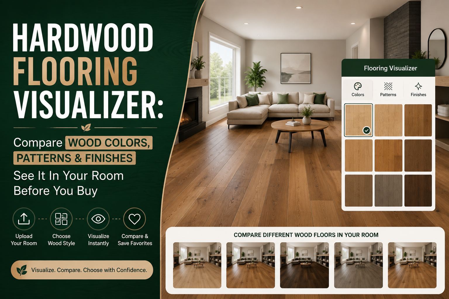 Hardwood Flooring Visualizer: Compare Wood Colors, Patterns & Finishes