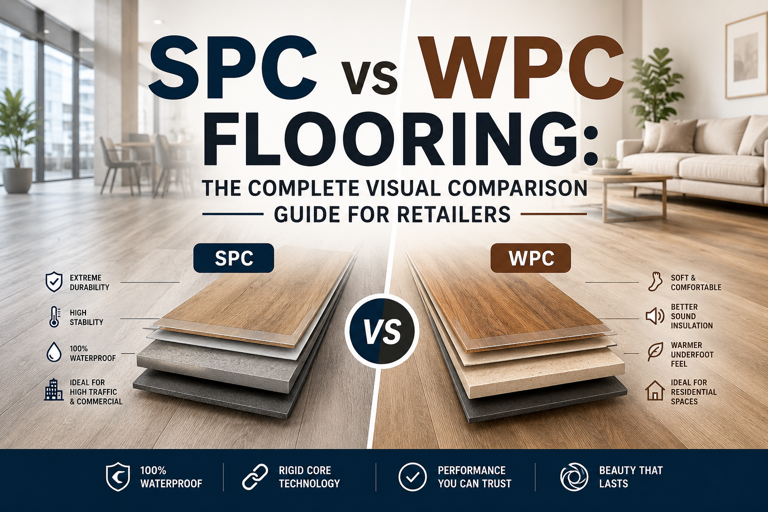 SPC vs WPC Flooring: The Complete Visual Comparison Guide for Retailers